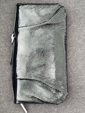 HOBO- Black Patent Leather Clutch, 8 CC Slots